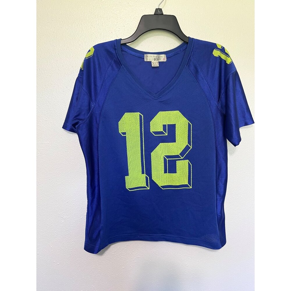 I'm In Love with Derek Jersey Blue with Lime 12 Womans Size L